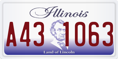 IL license plate A431063