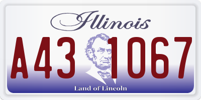 IL license plate A431067