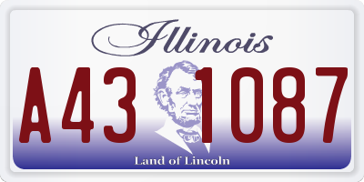 IL license plate A431087