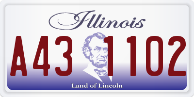 IL license plate A431102