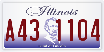IL license plate A431104