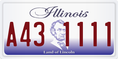 IL license plate A431111