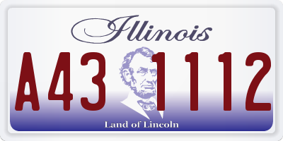 IL license plate A431112