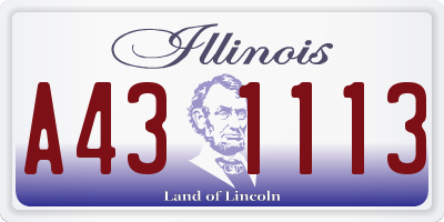 IL license plate A431113
