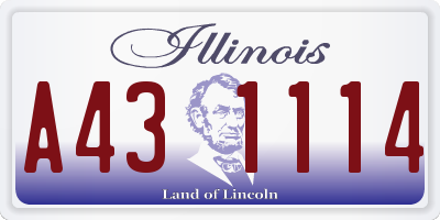 IL license plate A431114