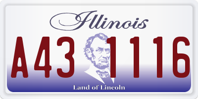 IL license plate A431116