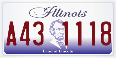 IL license plate A431118