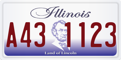 IL license plate A431123