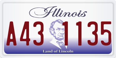 IL license plate A431135