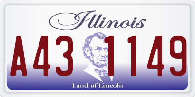 IL license plate A431149