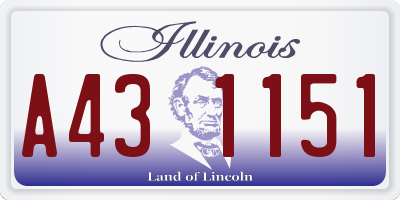 IL license plate A431151