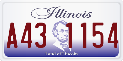 IL license plate A431154
