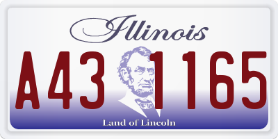 IL license plate A431165