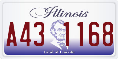 IL license plate A431168
