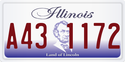 IL license plate A431172