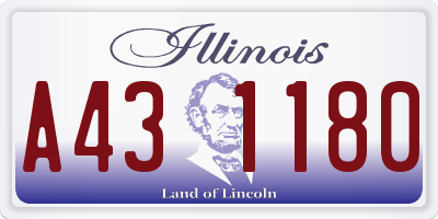 IL license plate A431180