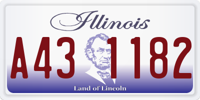 IL license plate A431182
