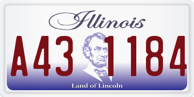 IL license plate A431184
