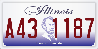 IL license plate A431187