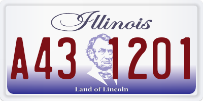 IL license plate A431201