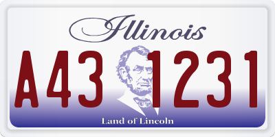 IL license plate A431231