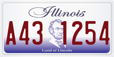 IL license plate A431254