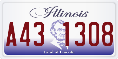 IL license plate A431308