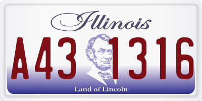 IL license plate A431316