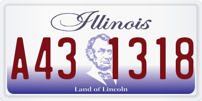 IL license plate A431318
