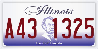 IL license plate A431325