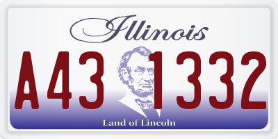 IL license plate A431332