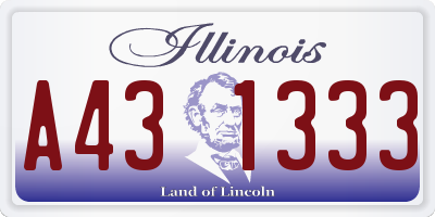 IL license plate A431333