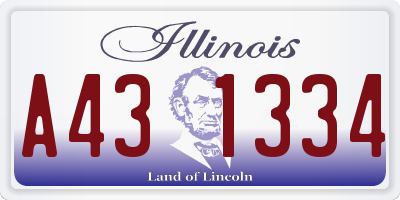 IL license plate A431334
