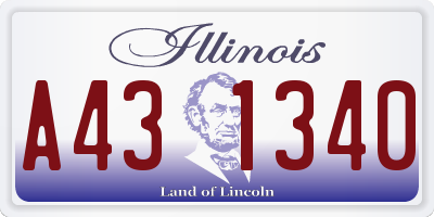 IL license plate A431340