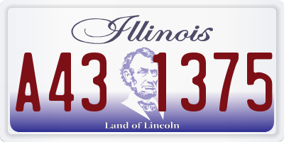 IL license plate A431375