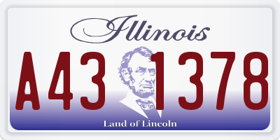 IL license plate A431378