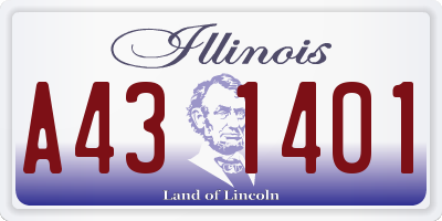 IL license plate A431401