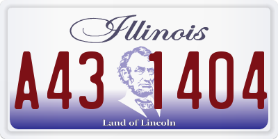 IL license plate A431404