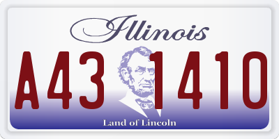IL license plate A431410