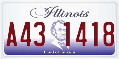IL license plate A431418