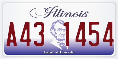 IL license plate A431454