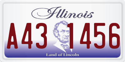 IL license plate A431456