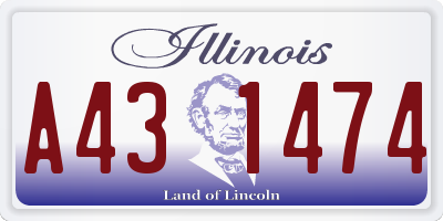 IL license plate A431474