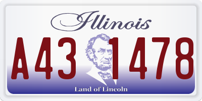 IL license plate A431478