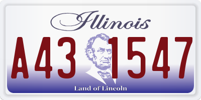 IL license plate A431547