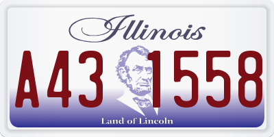IL license plate A431558