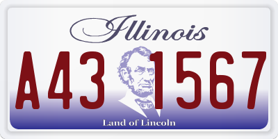 IL license plate A431567