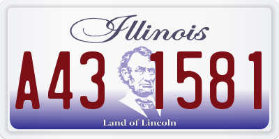 IL license plate A431581