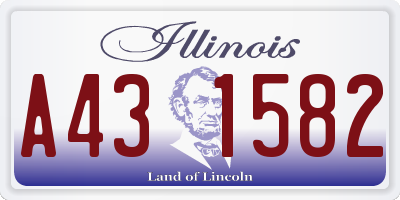 IL license plate A431582