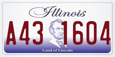 IL license plate A431604